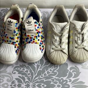 Adidas Disney Kids Polka Dot and Adidas White Sneakers Set